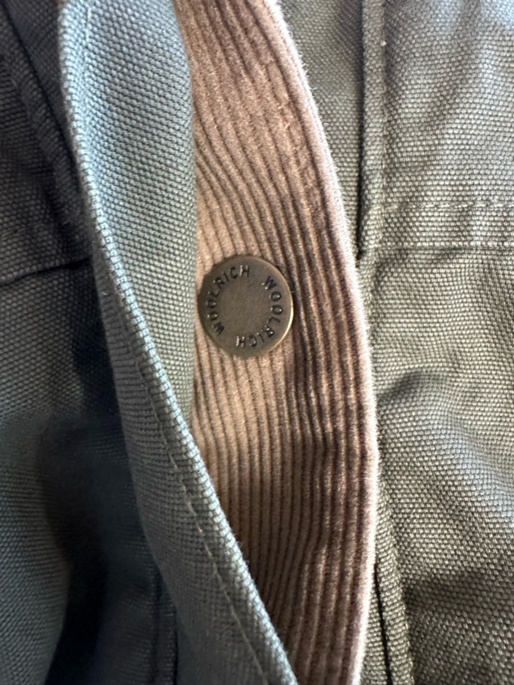 Vintage Woolrich Chore Coat Barn Field Jacket Cord Trim Blanket Lined LG Green - Picture 9 of 11